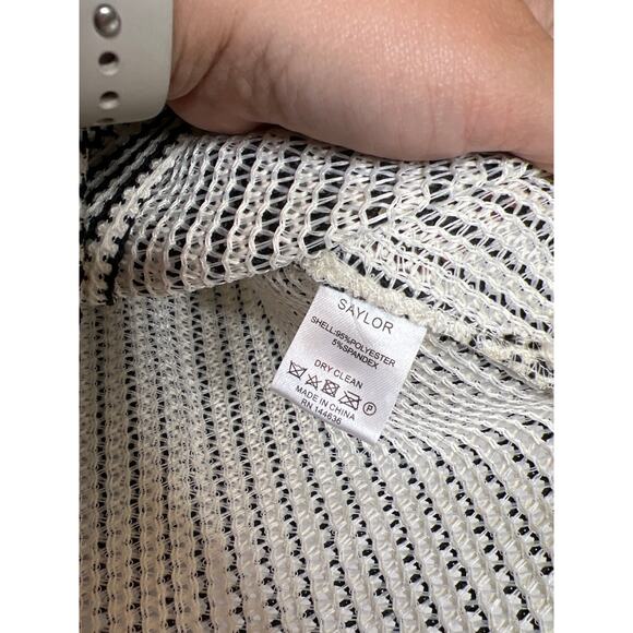 NEW Saylor Verna Crochet Knit Stripe Shorts Rickrack Trim Set Black Size: Large - Picture 6 of 11